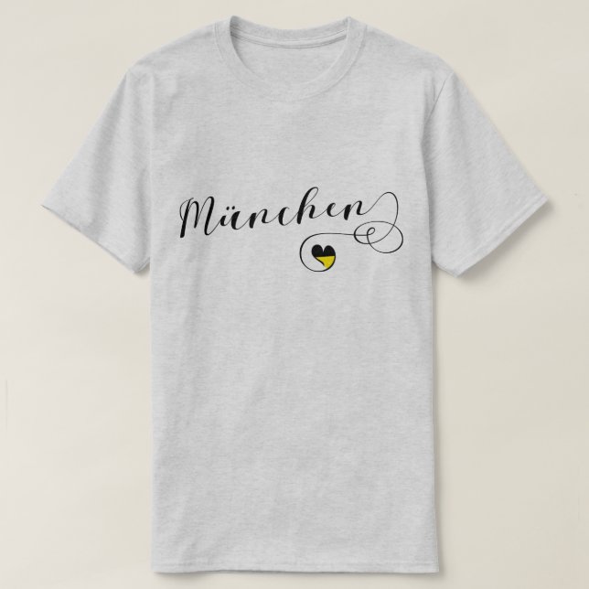 T-shirt Coeur München, Amour Munich Bavière (Design devant)