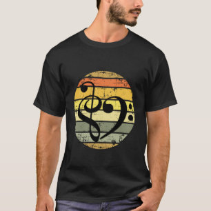 T-shirt Cœur Musical Gras Sur Bandes De Arc-en-ciel De Cou