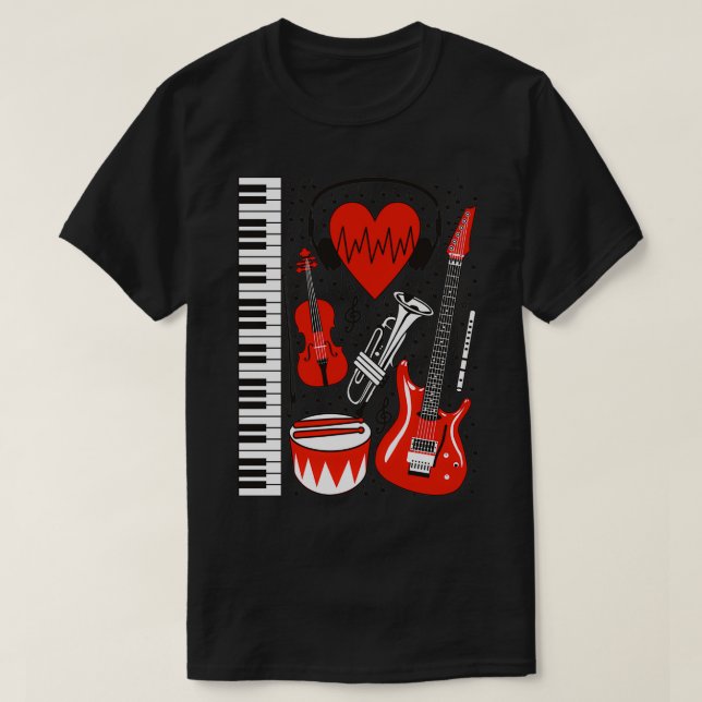 T-shirt Coeur musicalTShirt (Design devant)
