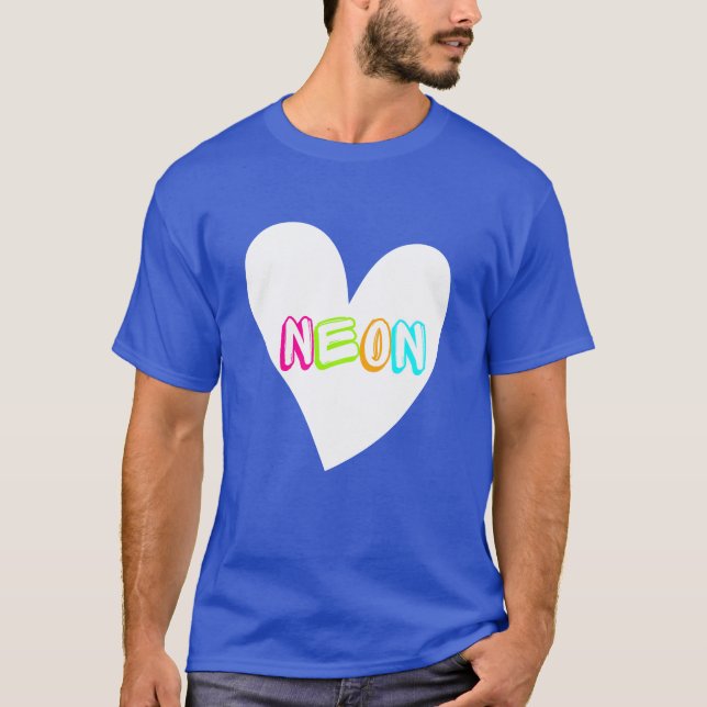 T-shirt Cœur Néon Néon BLC (Devant)