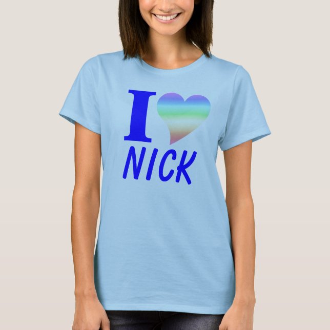 T-shirt Coeur Nick du bleu I (Devant)