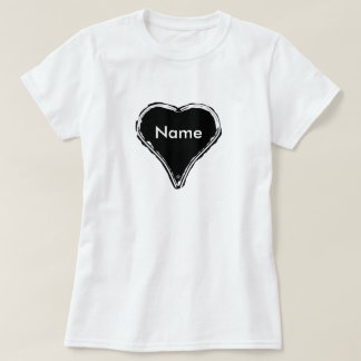 T-shirt Coeur noir attendant un nom