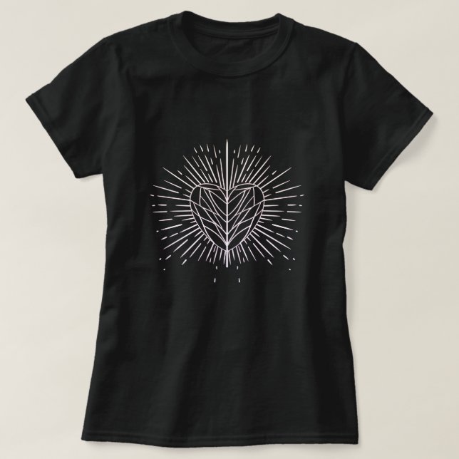 T-shirt Coeur noir et blanc (Design devant)