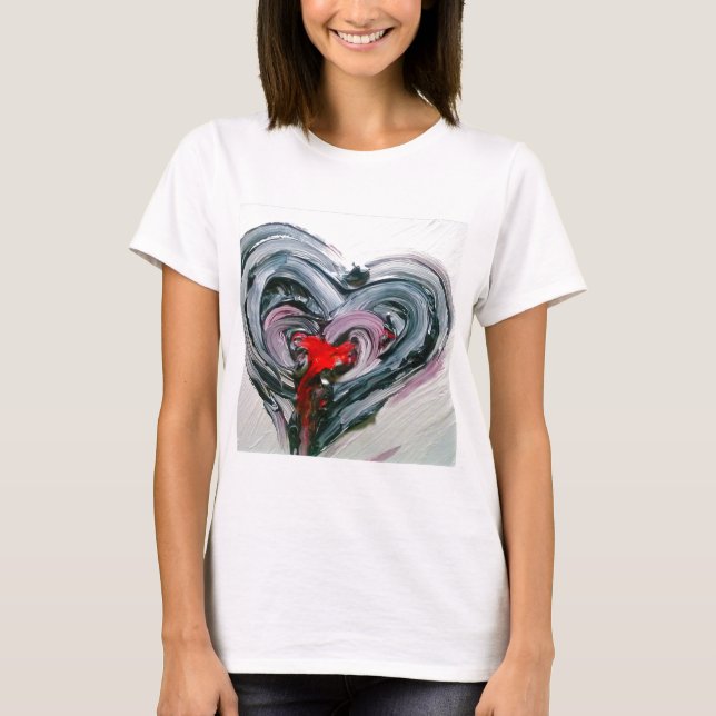 T-shirt Coeur noir et rouge T (Devant)