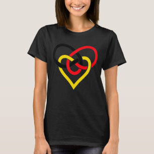 T-shirt Coeur Noir Rouge Jaune Allemagne
