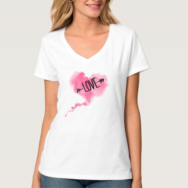 T-shirt Cœur nuage rose  (Devant)