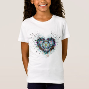 T-Shirt Cœur numérique Géométrie sacrée Conception de cœur