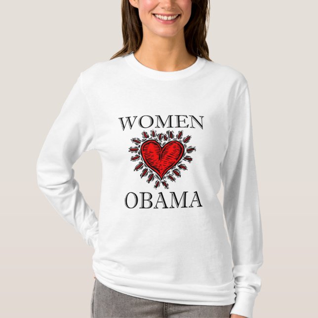 T-shirt Coeur Obama de femmes (Devant)