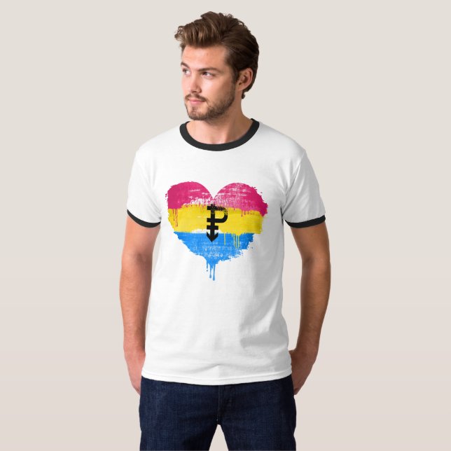 T-SHIRT COEUR PANSEXUAL - AMOUR PANSEXUAL - SYMBOLE - (Devant entier)