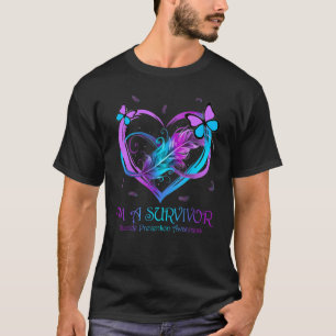 T-shirt Coeur papillon Je suis un survivant Prévention du 
