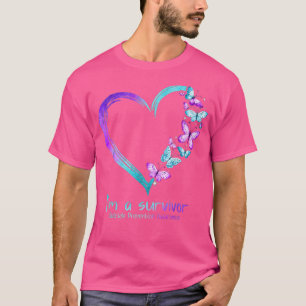 T-shirt Coeur papillon Je suis un survivant Prévention du