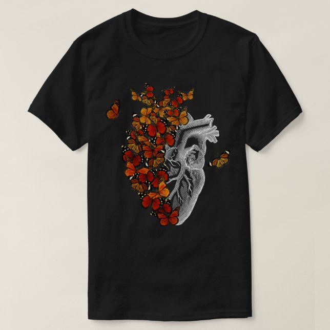 T-shirt Coeur papillon Monarque par Tobe Fonseca (Design devant)