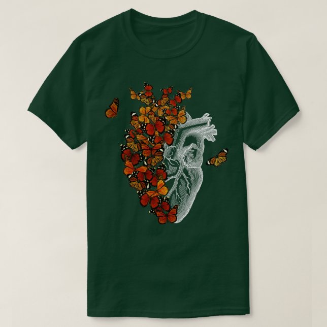 T-shirt Coeur papillon Monarque par Tobe Fonseca (Design devant)
