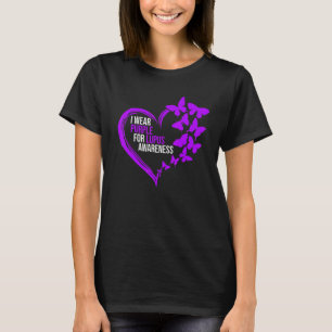 T-shirt Coeur papillon violet Nous Portons Violet Lupus La