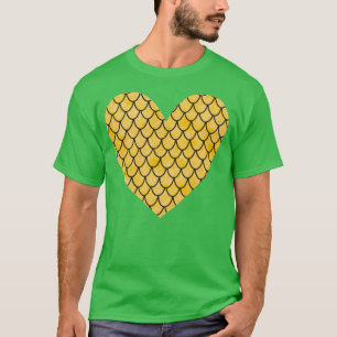 T-shirt Coeur parties scintillant or