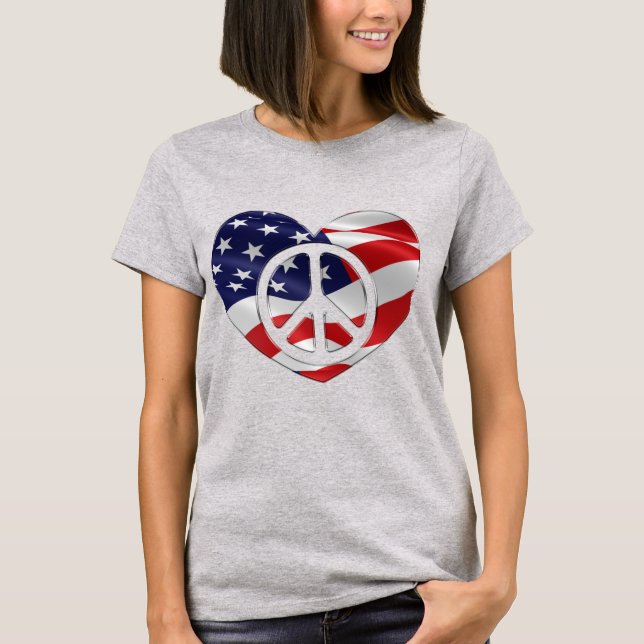 T-shirt "COEUR PATRIOT PAISIBLE" (Devant)