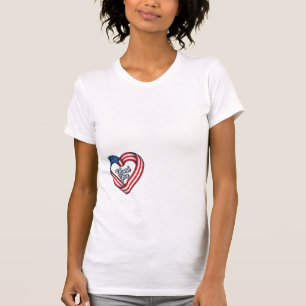 T-shirt Cœur patriotique Merci Design vectoriel vintage_1