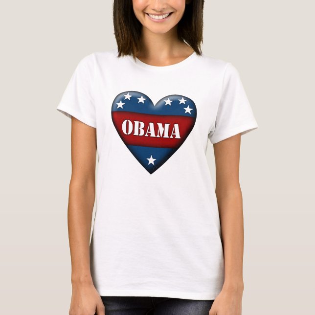 T-shirt coeur patriotique obama (Devant)