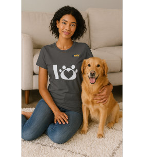 T-shirt Cœur Patte Maman Chien – Cadeau Minimalist