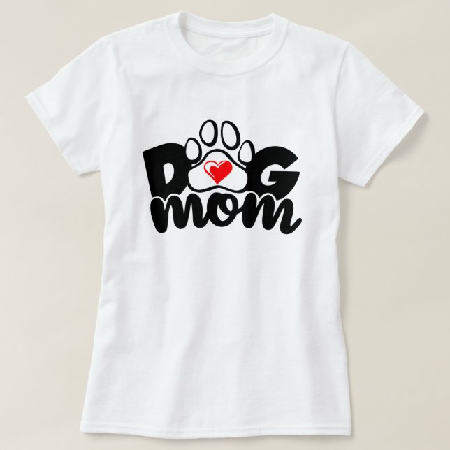 T-shirt Coeur Paw Maman Chien (Design devant)