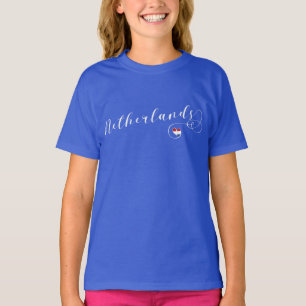 T-shirt Coeur Pays-Bas Drapeau, Design néerlandais