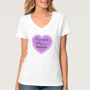 T-shirt Coeur Personnalisé Futur Mariée