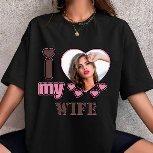 T-shirt Cœur personnalisé Je t'aime ma femme Photo