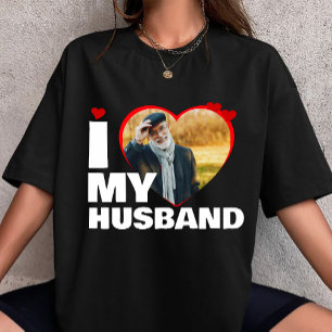T-shirt cœur photo personnalisé J'aime mon mari