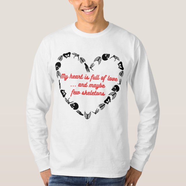 T-shirt Coeur plein de squelettes (Devant)