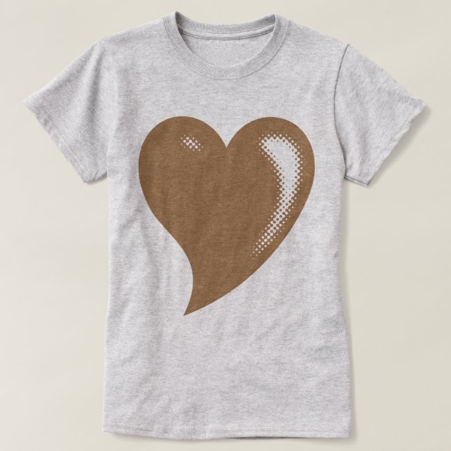 T-shirt Coeur Pop Art Brown (Design devant)