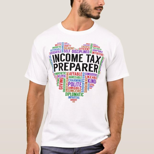 T-shirt Coeur préparateur de l'impôt sur le revenu (Devant)