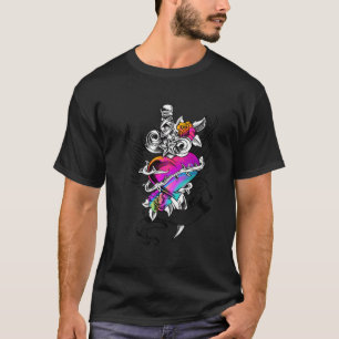 T-shirt Coeur Psychédélique Et Ailes