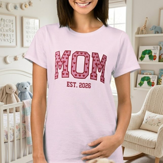T-shirt Cœur qui rougit Maman Est Année Conception de lett (Créateur téléchargé)