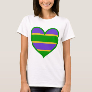 T-shirt Coeur rayé de mardi gras