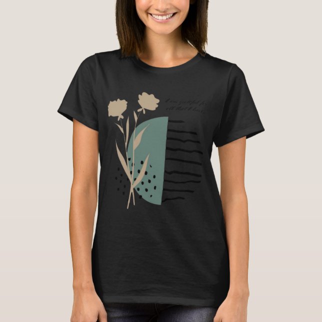 T-shirt Cœur reconnaissant Abondance intérieure Simplement (Devant)