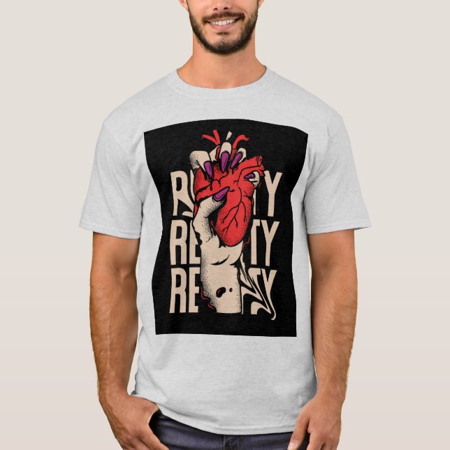 T-shirt Coeur réel non doux | Graphique Gras Gen-Z (Devant)
