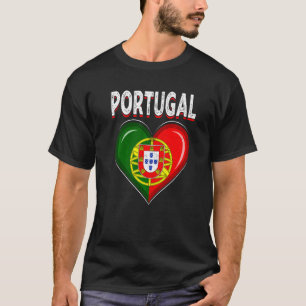 T-shirt Coeur rétro en détresse Portugal Drapeau Patriotiq