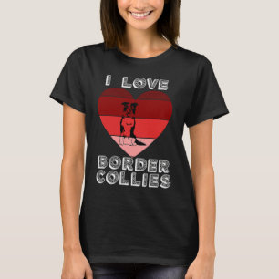 T-shirt Coeur Rétro J'Aime Bordure Collie Pour Filles Vale