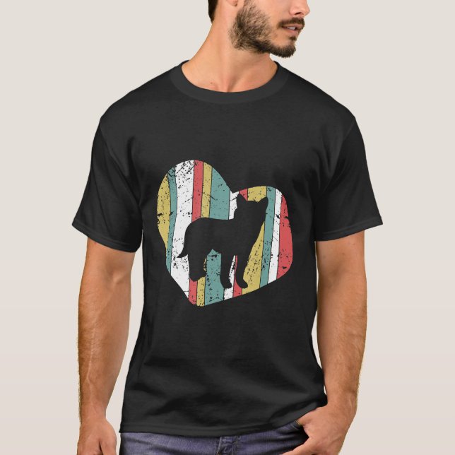 T-shirt Coeur rétro Vintage Husky (Devant)