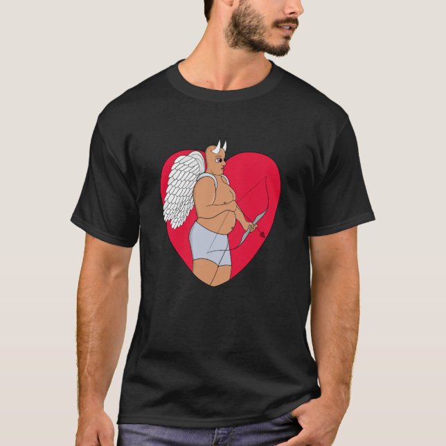 T-shirt Coeur romantique avec un Cupide inhabituel (Devant)