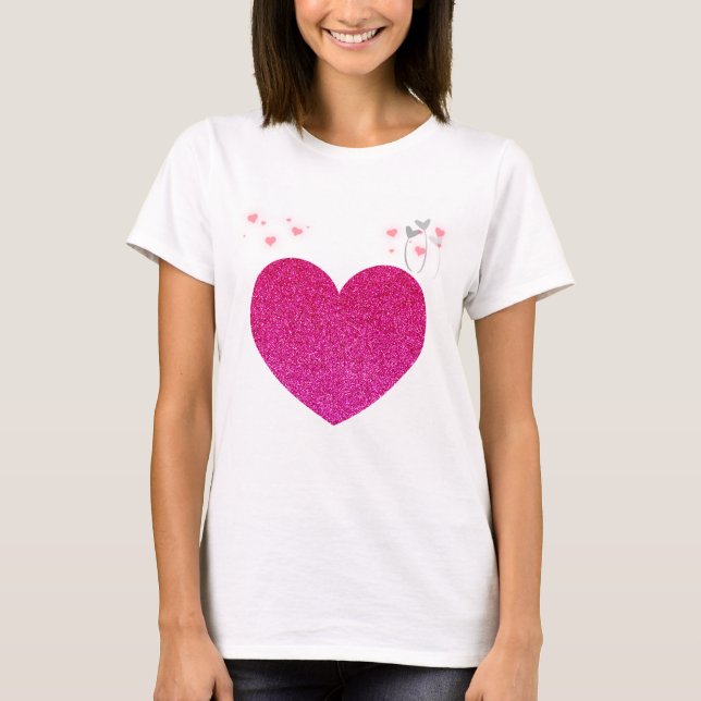 T-shirt coeur rose (Devant)