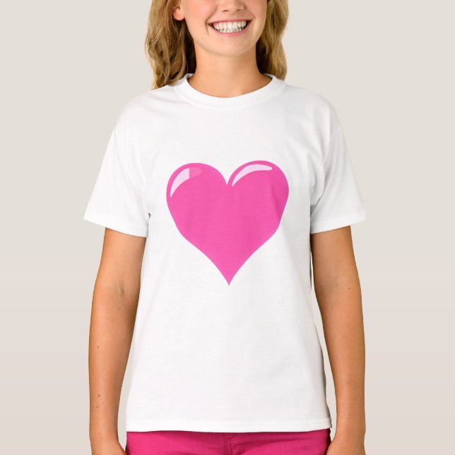 T-shirt Coeur rose amour (Devant)