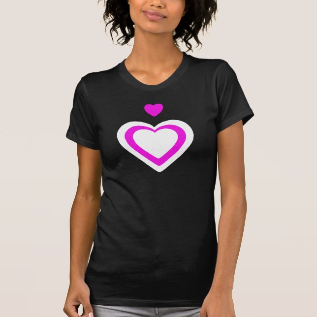 T-shirt COEUR, rose blanc (Devant)