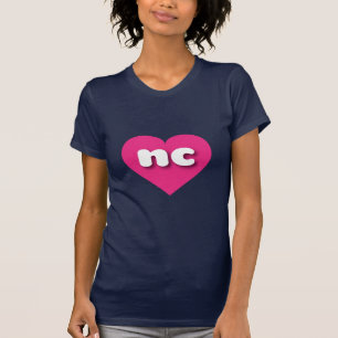 T-shirt Coeur rose chaud de Caroline du Nord - J'aime nc