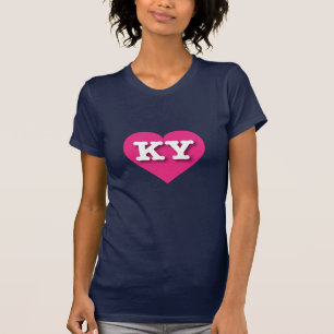 T-shirt Coeur rose chaud du Kentucky - J'aime KY