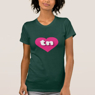 T-shirt Coeur rose chaud du Tennessee - J'aime le tn