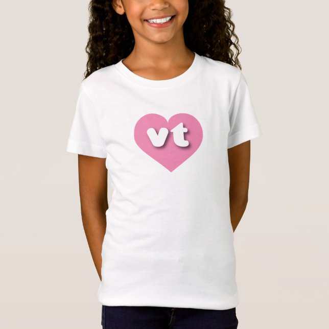 T-Shirt Coeur rose chaud du Vermont - J'aime vt (Devant)