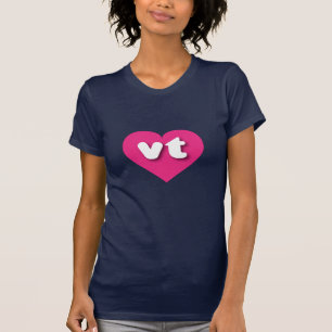 T-shirt Coeur rose chaud du Vermont - J'aime vt