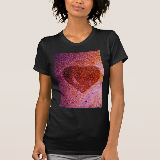 T-shirt coeur rose corail (Devant)