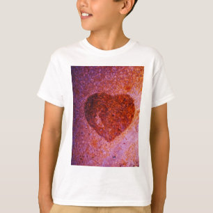 T-shirt coeur rose corail